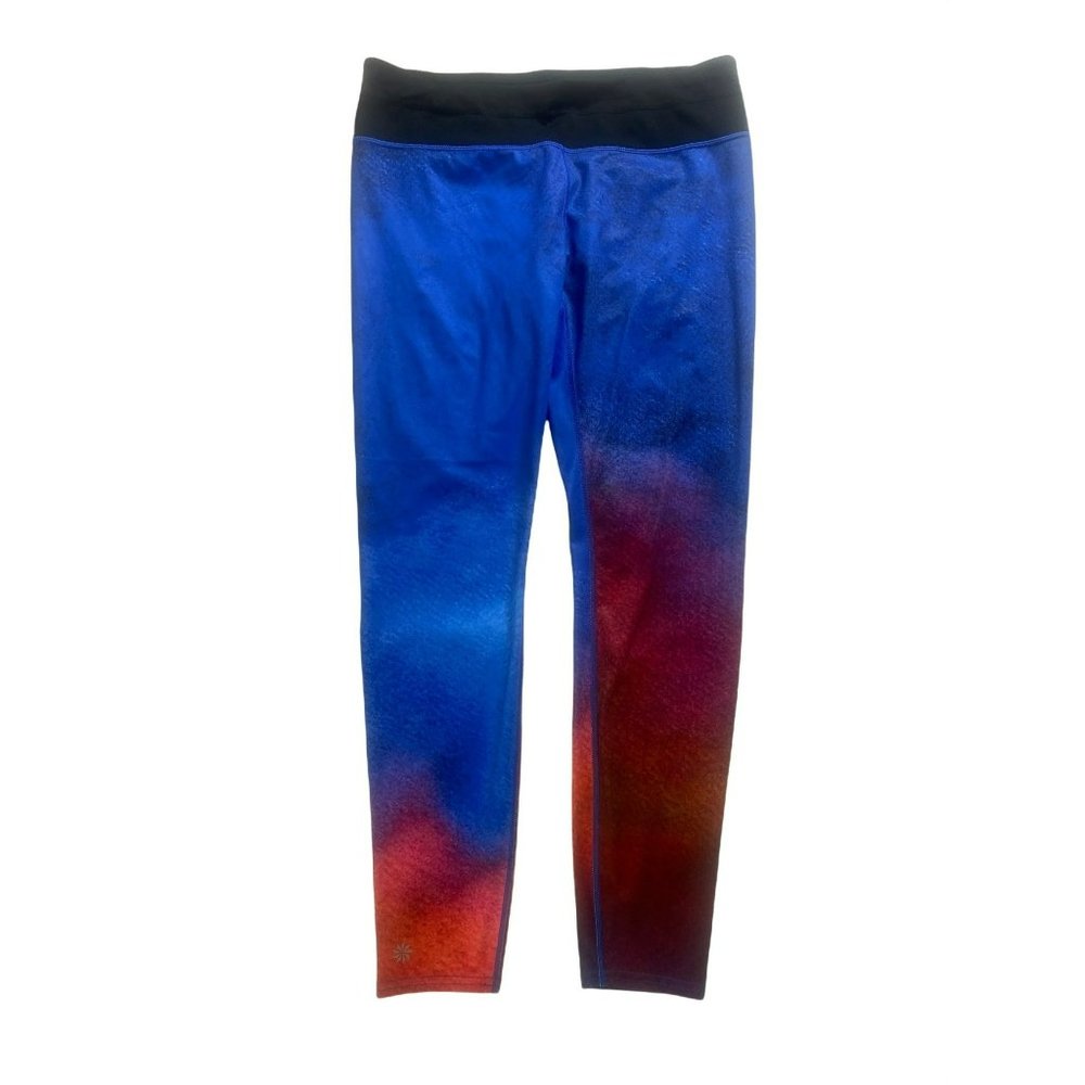 Athleta Leggings Tights Womens L Blue Speed Sonar Ombre Galaxy Stretch Pants